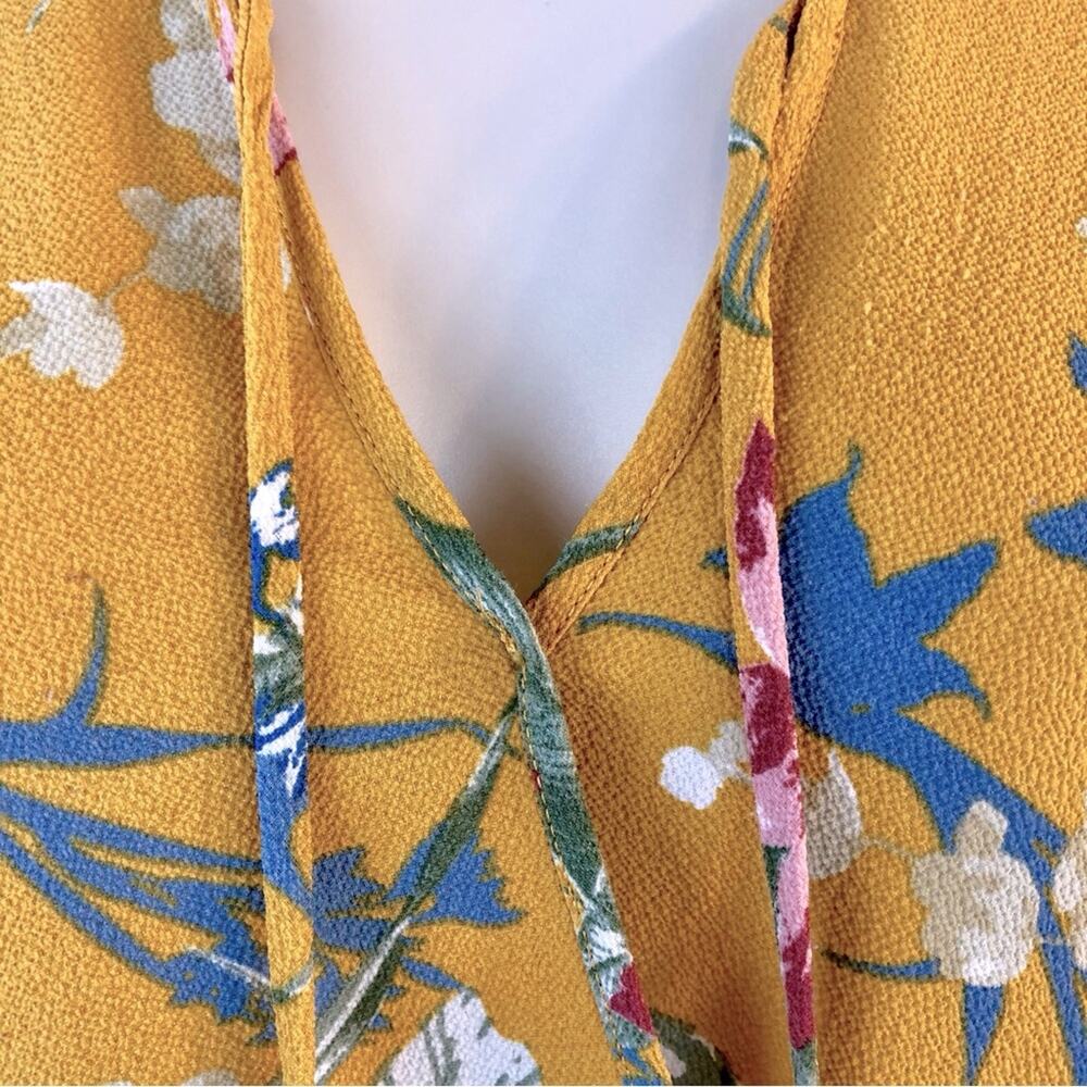 Blue Rain Mustard Floral V Neck Top - Picture 5 of 16